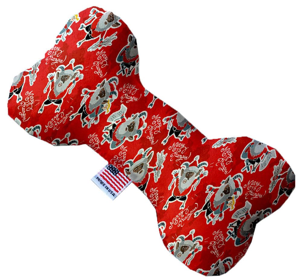 Pet and Dog Plush Heart or Bone Toy, "Santa Group" (Available in different sizes, and 8 different pattern options!) Krampus 6" Plush Bone