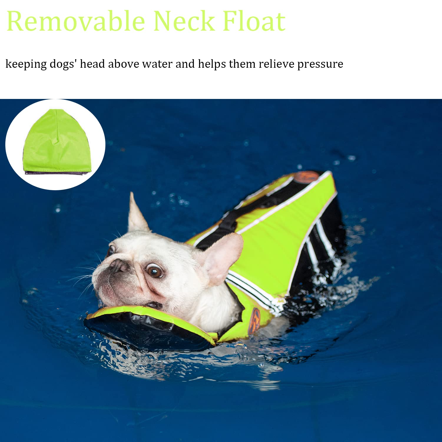 Mklhgty Dog Life Jacket, Reflective Dog Life Vest With Removable Neck Float & High Buoyancy For Swimming And Boating, Ripstop Pe