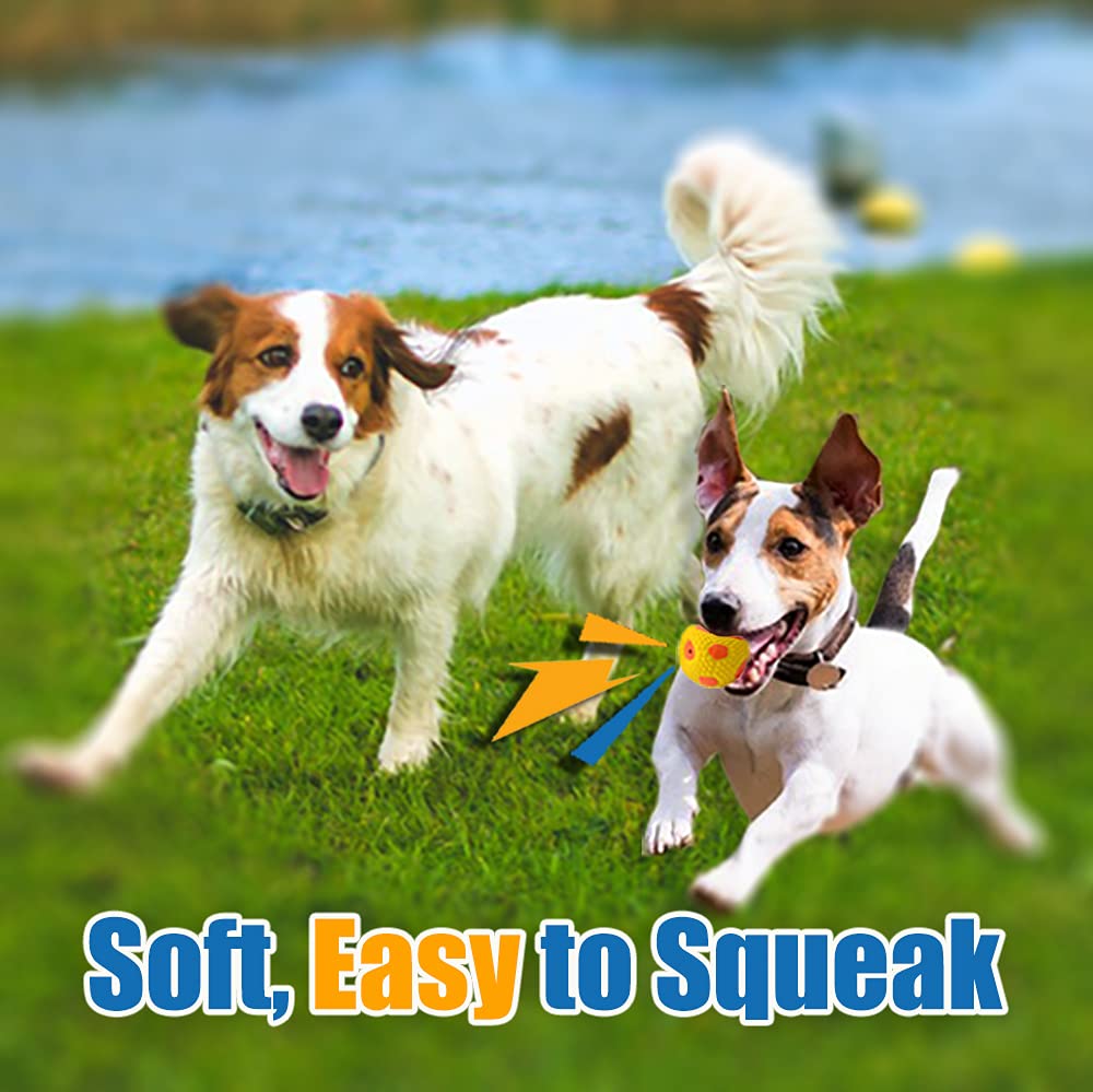 Wieppo Soft Squeaky Dog Ball 2.56”, Latex Squeaky Dog Toys For Medium Dogs And Small Dogs To Fetch, Chase 3Pcs (2.56Inch, For Medium Breeds)
