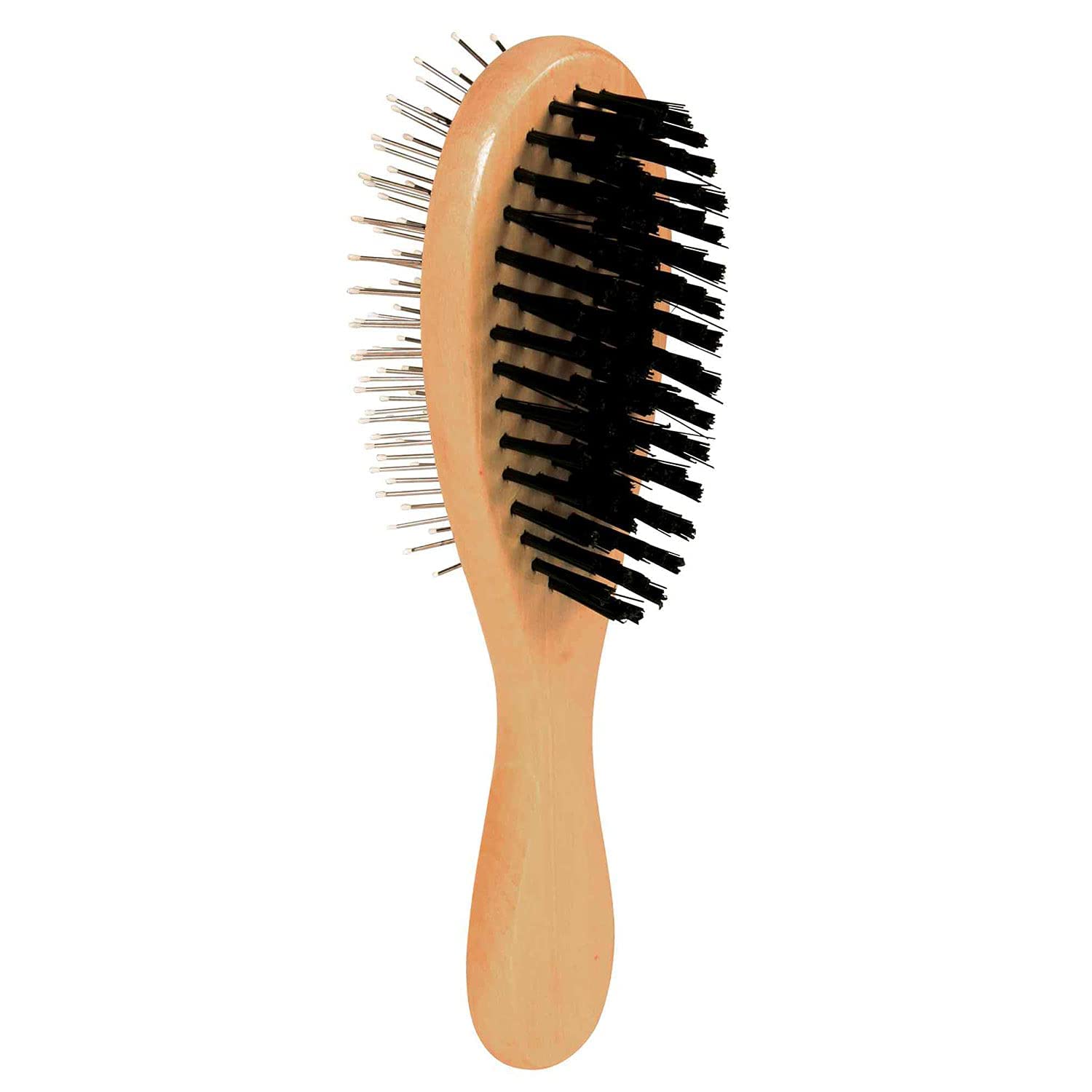 Trixie: Double Sided Dog Brush With Pin And Bristles | Double Sided Brush For Grooming | Made With Strong Wooden Handle For Gre