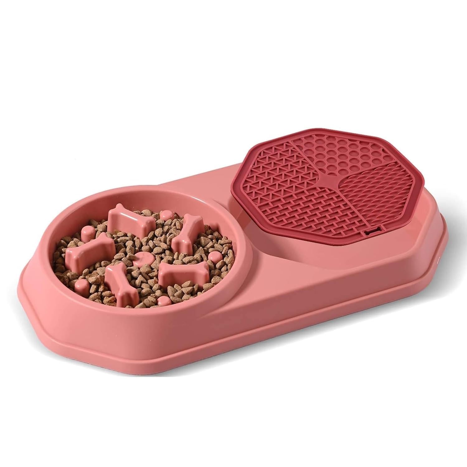 Tukloz Slow Feeder Dog Bowls Puzzle AntiGulping Interactive Bloat Durable Preventing Choking Healthy Dogs Bowl(Pink)