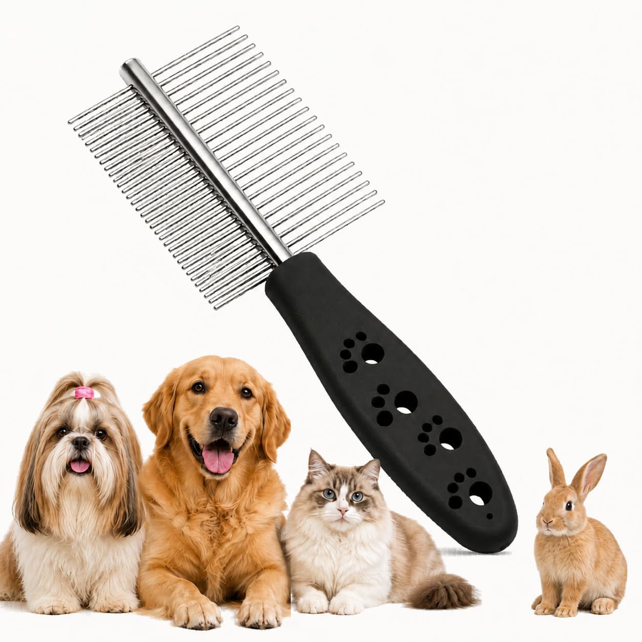 Cuddleshield Paw Dual Steel Needles Comb For Dogs & Cats
