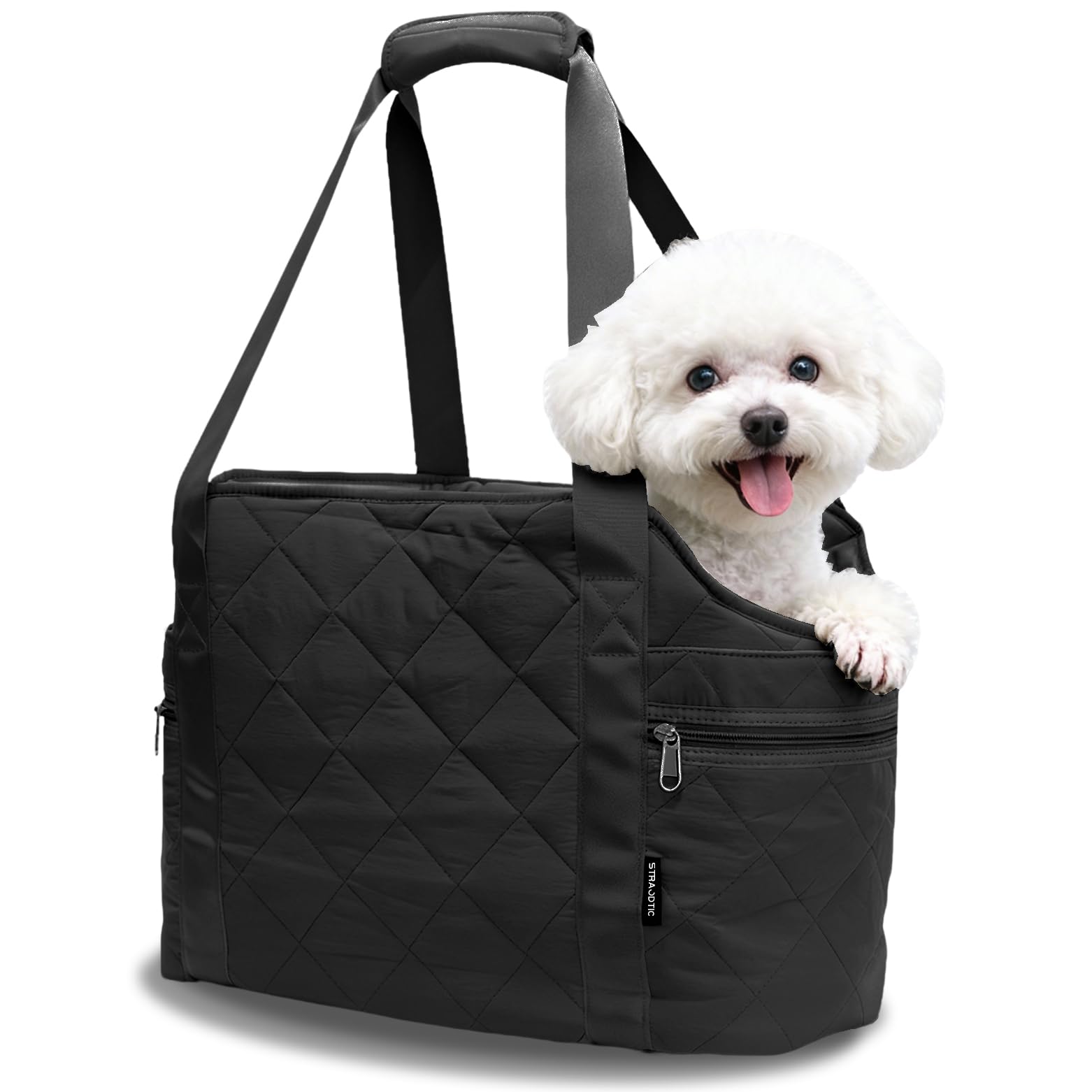 Lightweight Dog Purse Carrier for Small Dogs up to 15 lbs, Dog Tote Bag Puppy Carrier, Soft Plush Interior, Safety Leash Clip, 4