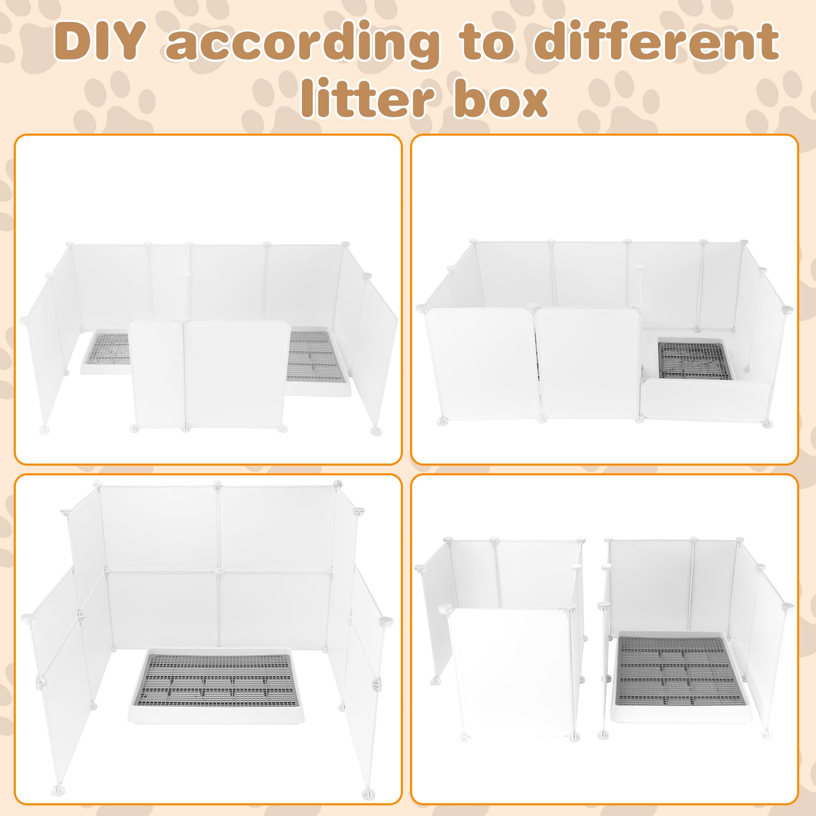 Fhtonge 2 Pack Cat Litter Box Enclosure Splash Guard, Extra Large Pee Shields For Low Sided Box Wall Protector, Spill Proof Priv