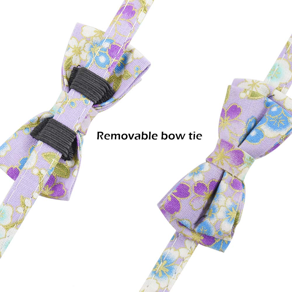 Bowtie Cat Collars Breakaway With Bell, Adjustable Cute Kitty Collars Safety Buckle Kitten Collar For Cat Puppy 7.5-11In (22)