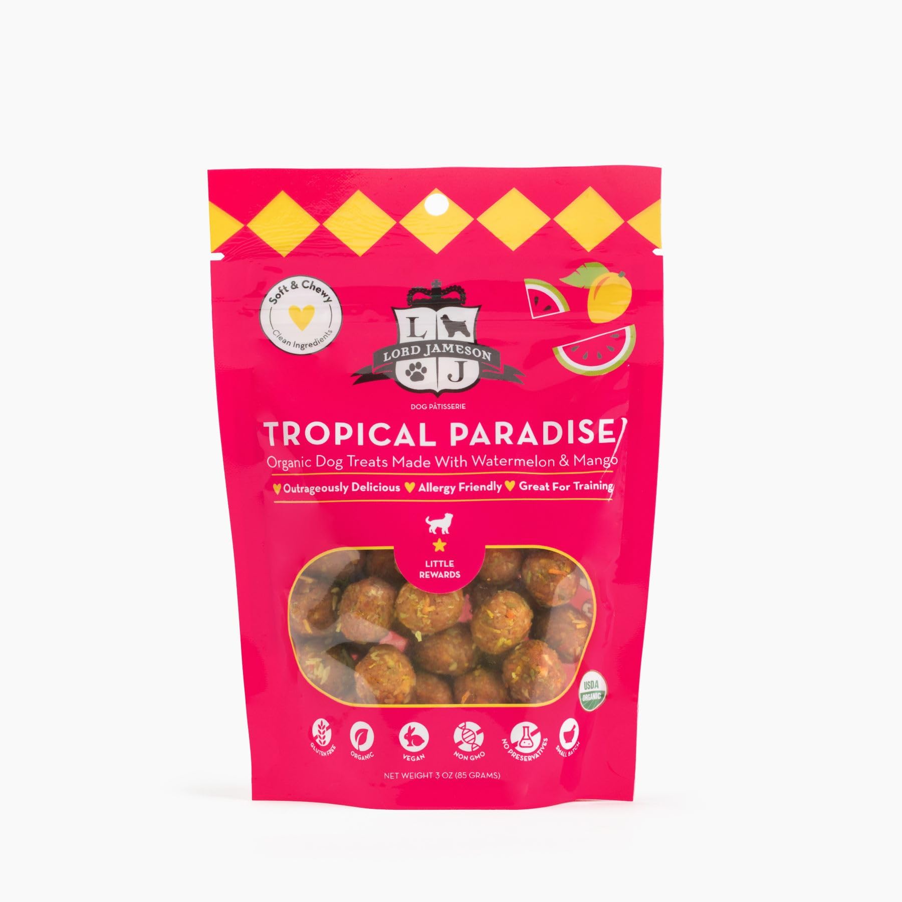 Lord Jameson: Tropical Paradise 3oz - Small Breed Dog Treats - Soft & Chewy, Vitamin-Rich, Training & Little Rewards