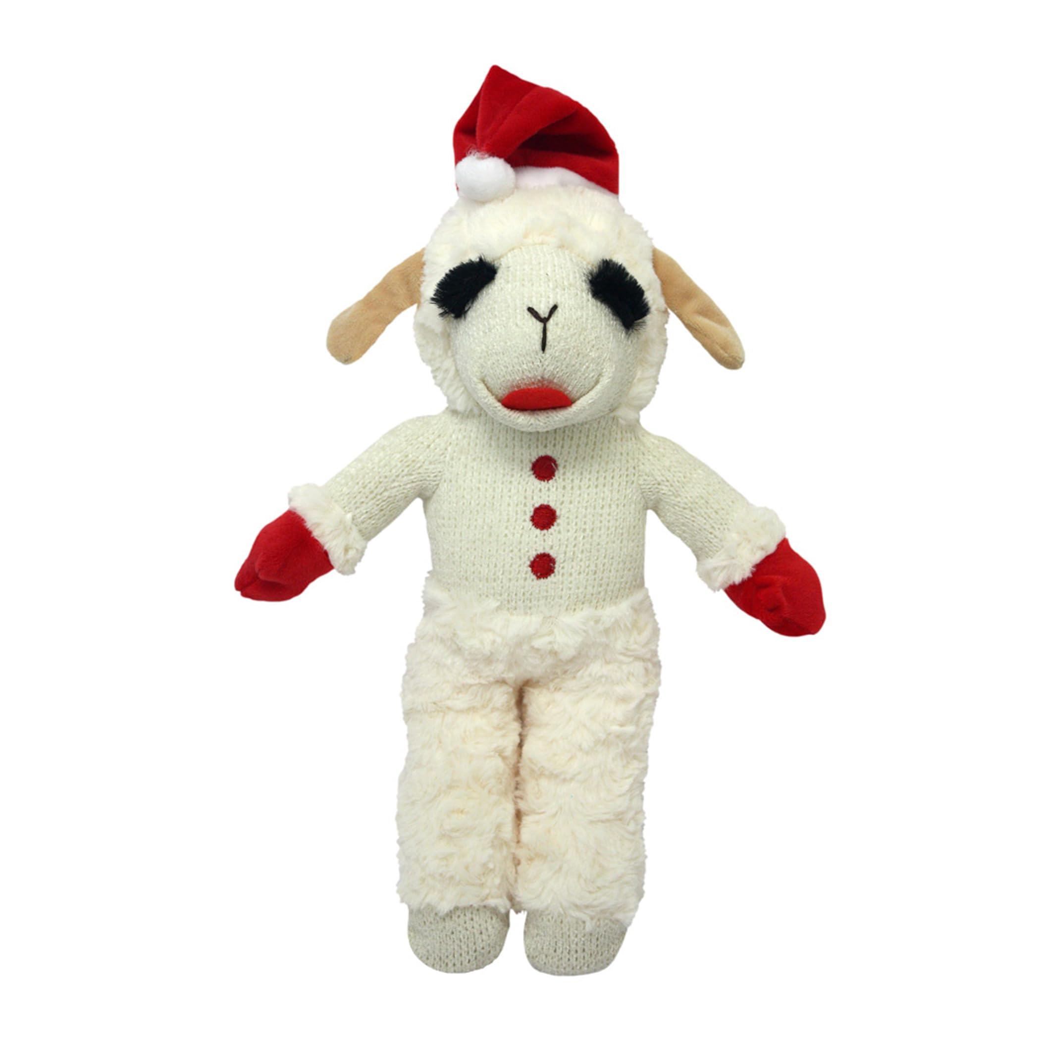 Multipet Lambchop With Santa Hat, 13' Holiday Dog Toy (Pack Of 1)