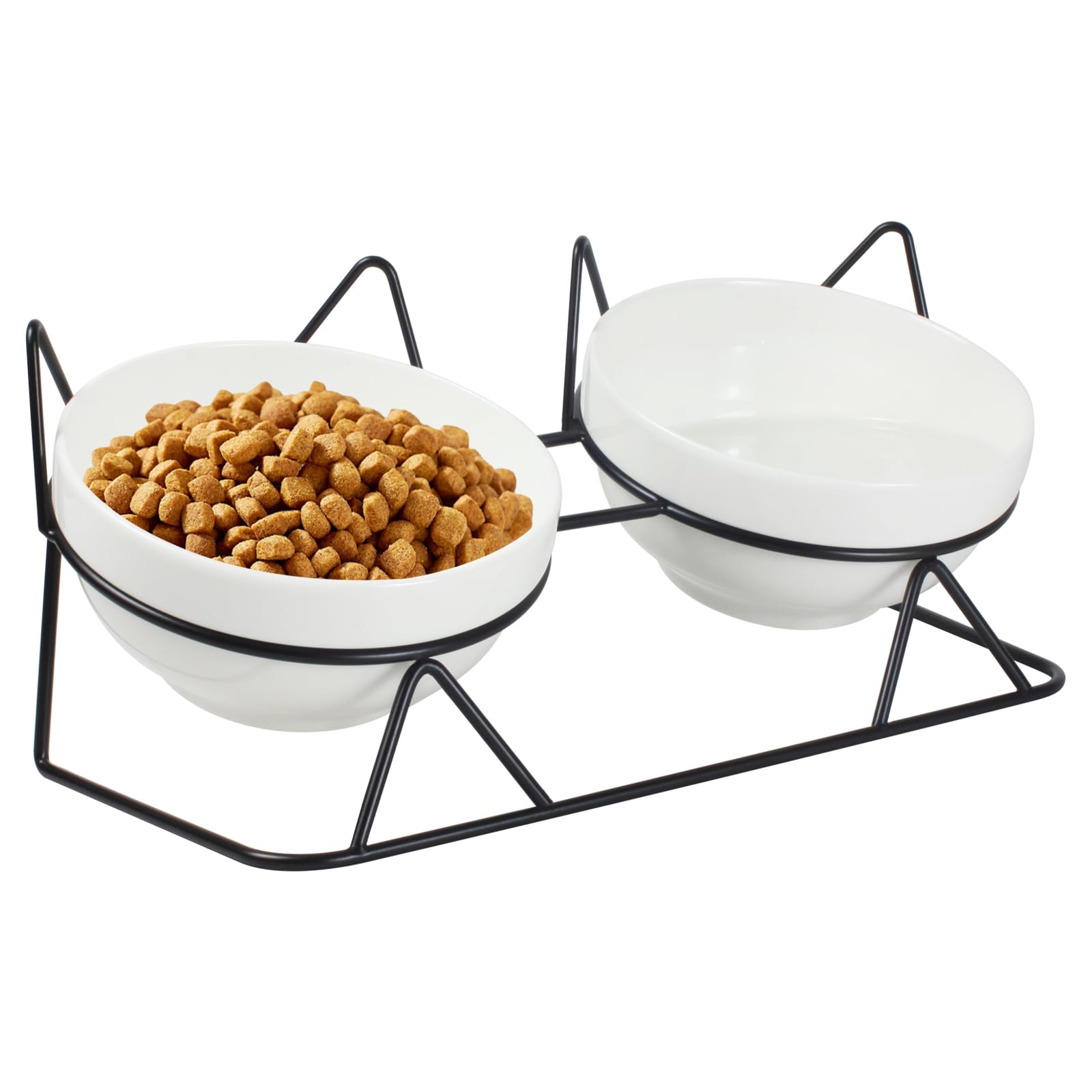 Elevated Tilted Cat Bowls for Indoor Cats,Raised Ceramic Cat Bowl Elevated 15,Pet Feeding Bowls for Food and Water Anti Vomiting