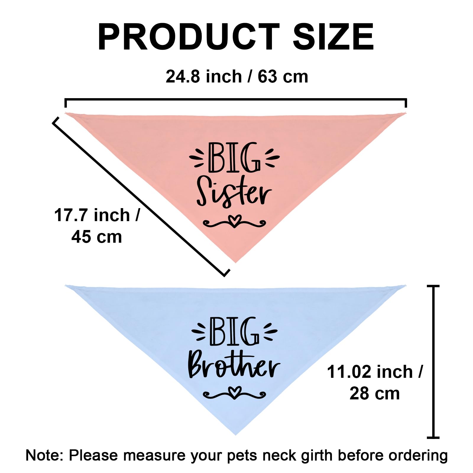 2 Packs Big Sister And Brother Dog Bandana, Pet Triangle Scarf For Small Medium Large Dogs, Baby Announcement Pet Scarf