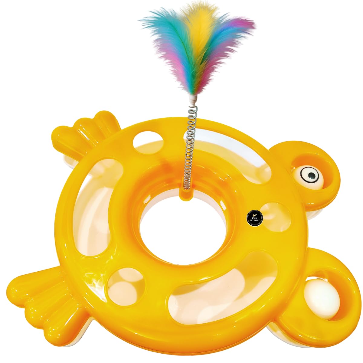 Psk Pet Mart Interactive Cat Toy  Spring Mouse & Spinning Amusement Disk | Multifunctional Activity Play Toy For Indoor & Outdo