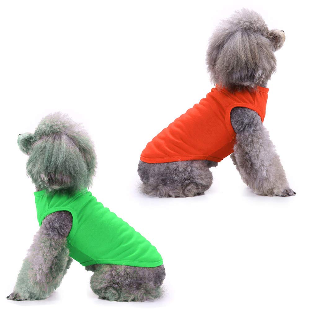Chol&Vivi Cat T-Shirt Clothes Soft And Thin, 4Pcs Blank Dog Shirts Cotton Clothes Sleeveless Fit For Small To Extra Large Size,