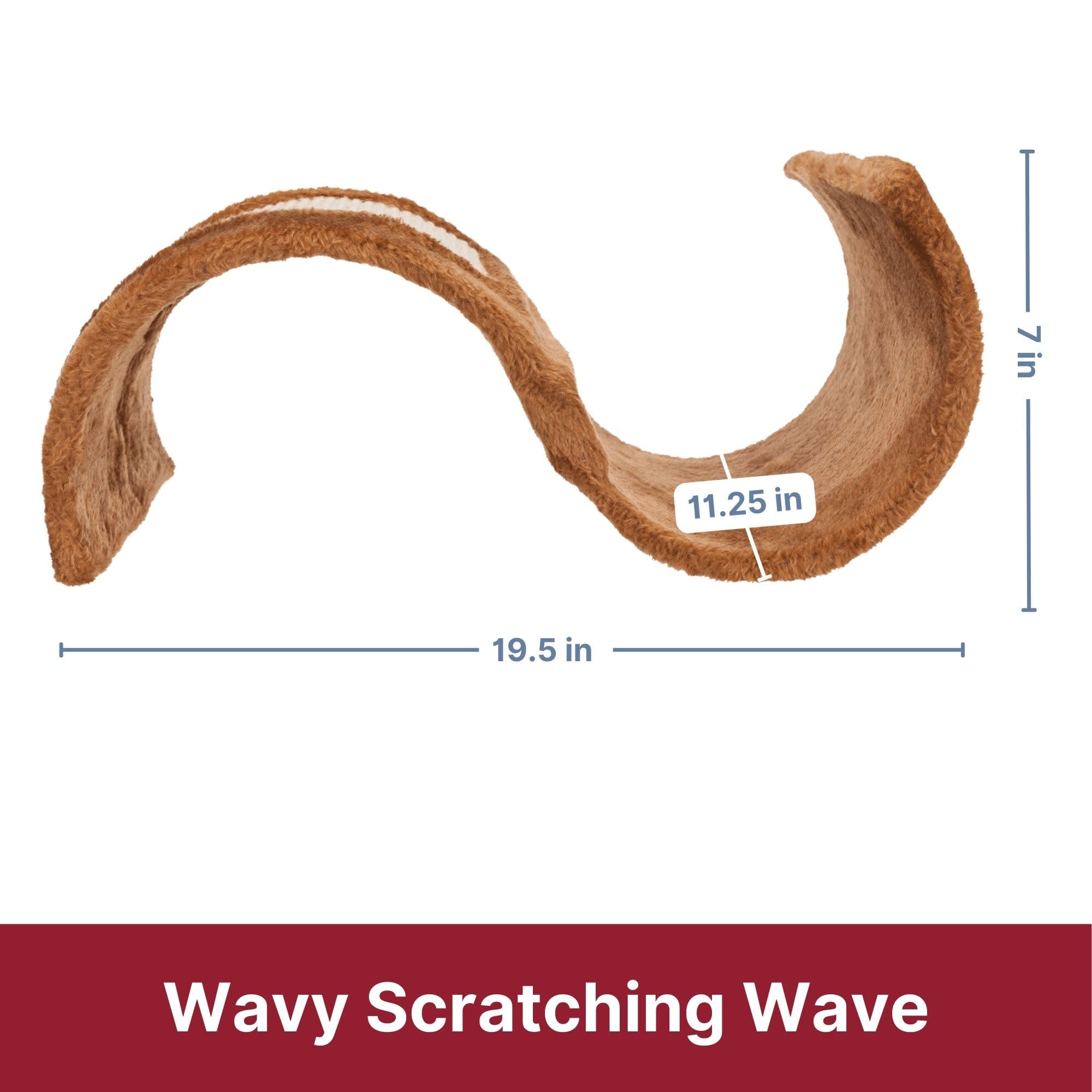 Trixie Wavy 1-Level 7-In Sisal & Plush Cat Scratching Surface, Brown