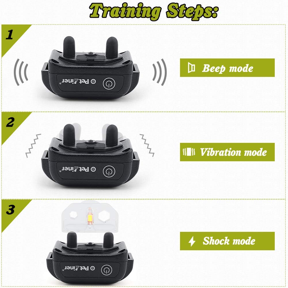 Petrainer Upgraded Model Rechargeable & Waterproof Remote Dog Training Collar 330 Yd Electric Dog Bark Collar With Beep/Vibratio