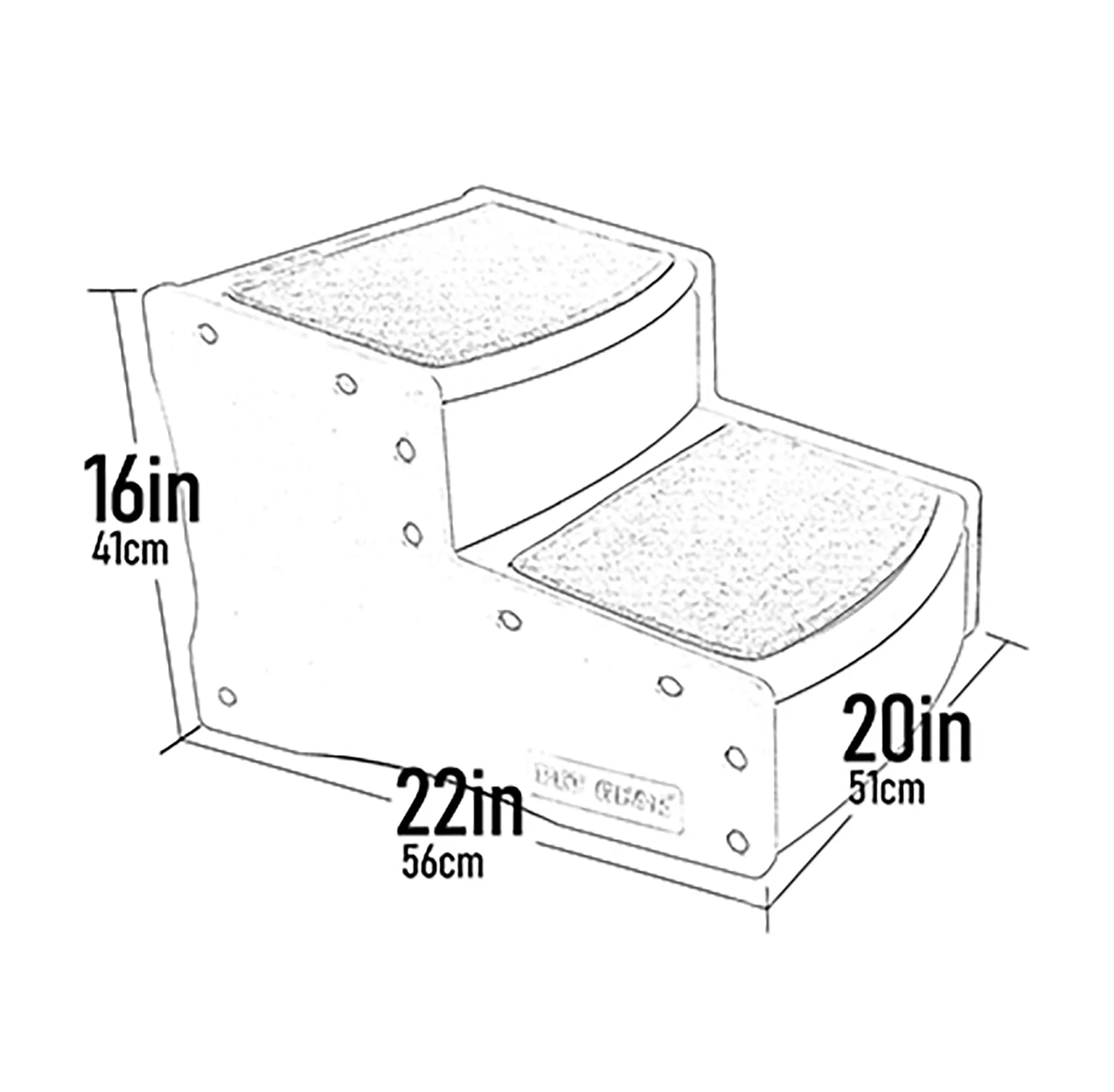 Pet Gear Easy Step Ii Extra Wide Pet Stairs, 2 Step For Dogs/Cats Up To 200 Pounds, Removable/Washable Carpet, Easy Assembly (No