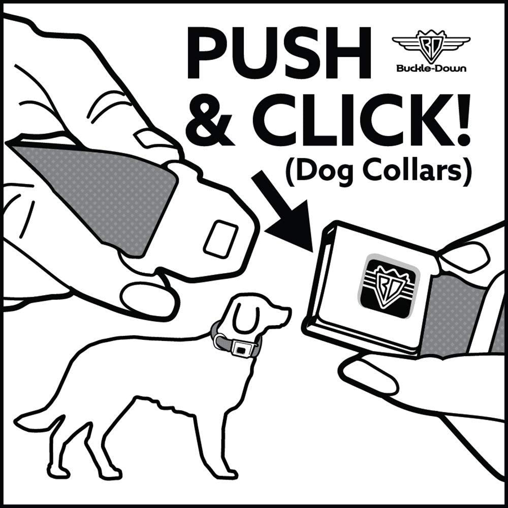 Buckle-Down Seatbelt Buckle Dog Collar - Bandana/Skulls Black/Red - 1.5' Wide - Fits 18-32' Neck - Large