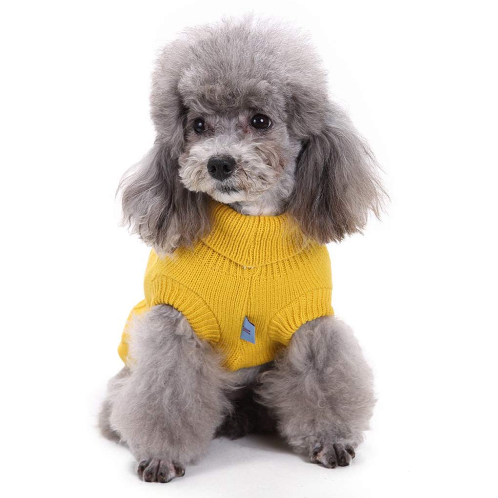 Small Dog Sweater, Warm Pet Sweater, Cute Knitted Classic Dog Sweaters For Small Dogs Girls Boys, Cat Sweater Dog Sweatshirt Clothes Coat Apparel For Small Dog Puppy Kitten Cat (X-Small, Yellow)