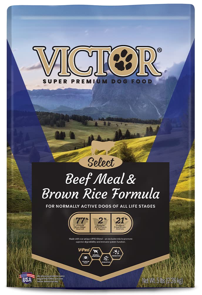 Victor Super Premium Dog Food - Select - Beef Meal & Brown Rice Formula - Gluten Free Beef Meal Dry Dog Food for All Normally Ac