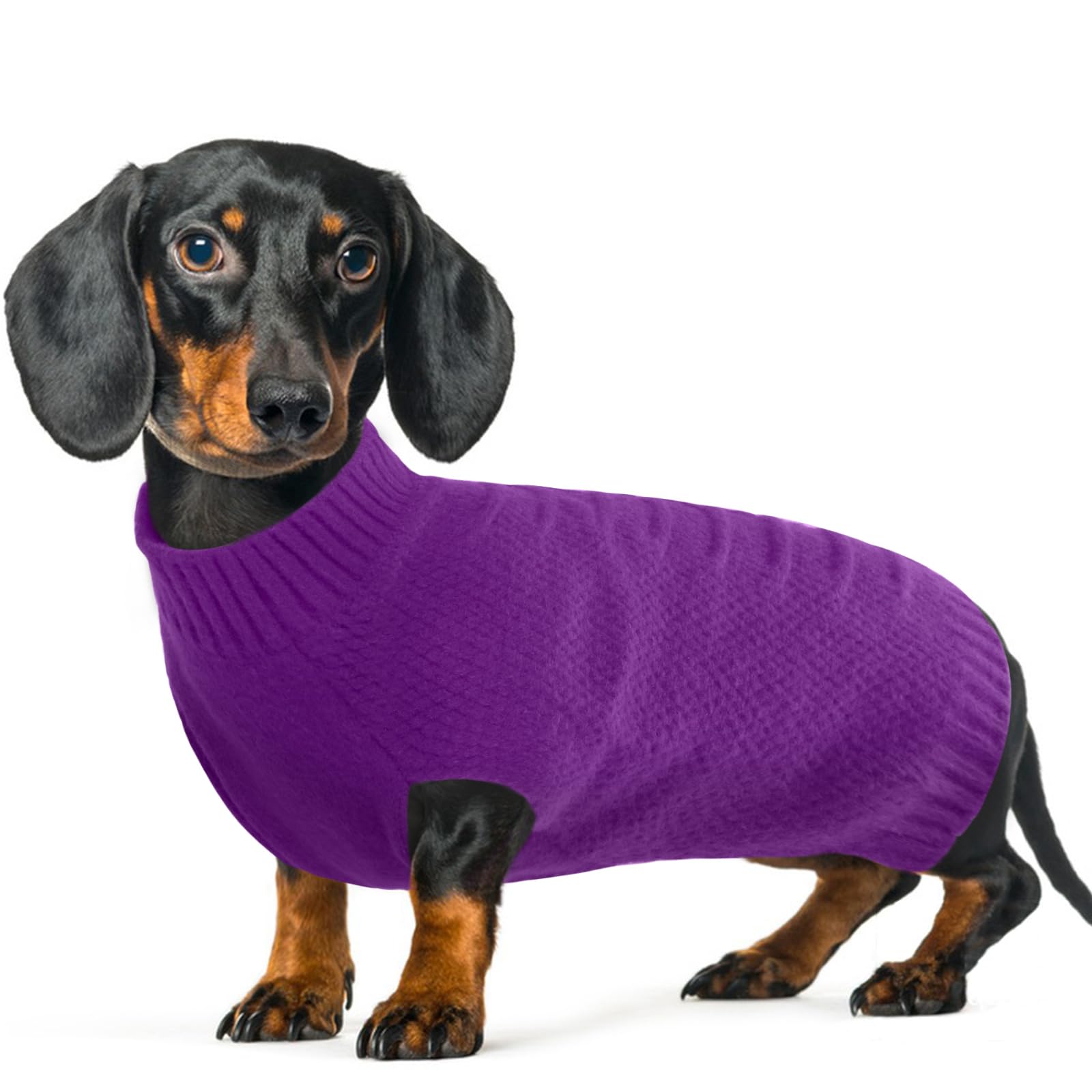 Iecoii Dog Sweater - Warm Sleeveless Pullover For Large Dogs, Purple - Winter & Fall Coat For French Bulldog