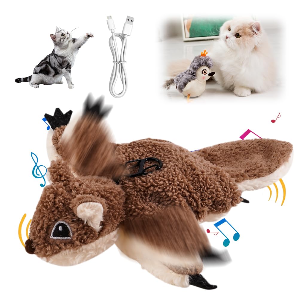 Flapping Sugar Glider Cat Toy, Hand Controller Halloween Recharge Cord