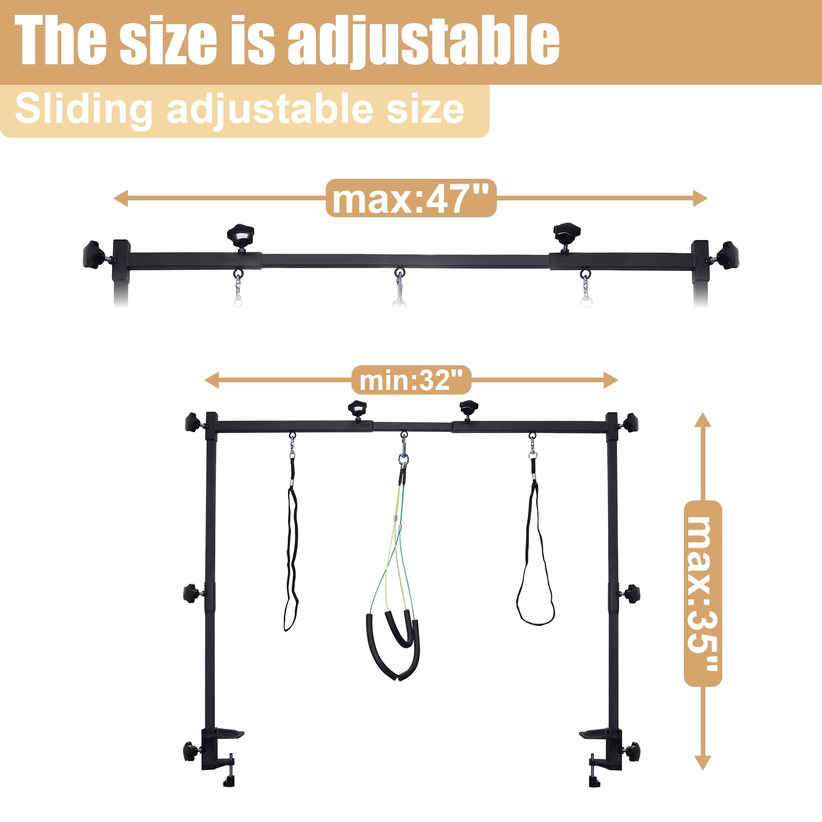 Ligefoy Dog Grooming Arm With Restraint Loops, Adjustable Height(0''~35''),Adjustable Width (32''~47'') For Large & Medium & Sma