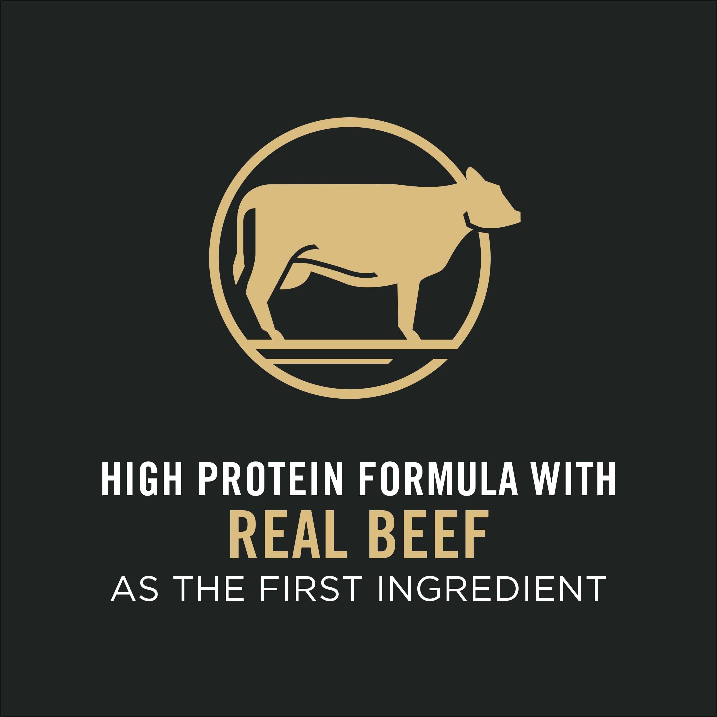 Purina Pro Plan High Protein Dog Food With Probiotics for Dogs, Shredded Blend Beef & Rice Formula - 47 Lb. Bag