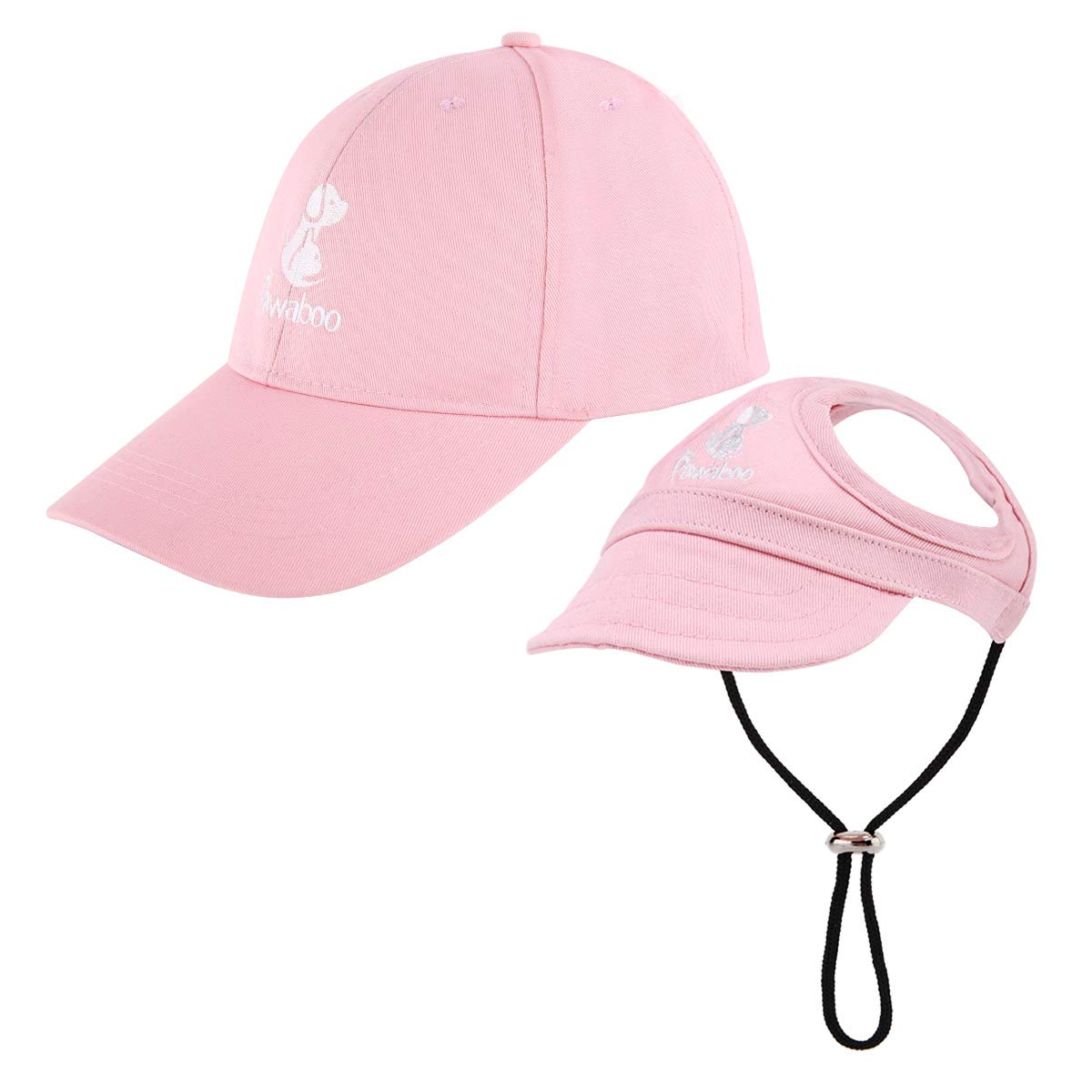 Pawaboo 2Pc Owner And Dog Hat Set, Pet'S Mom/Dad Baseball Cap Set, Dog Visor Cap Sun Protection Hats With Ear Holes And Adjustab