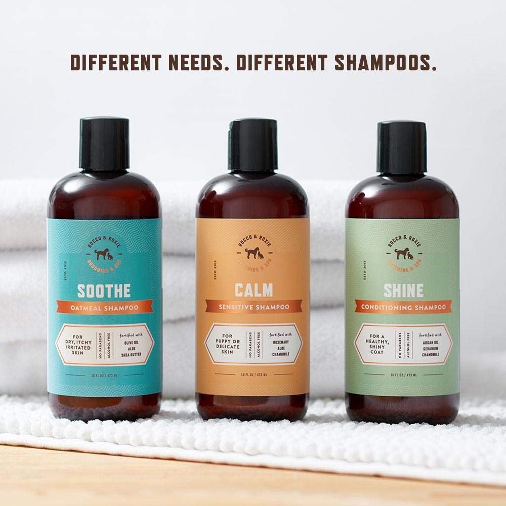 Rocco & Roxie Supply Co. Dog Shampoo and Conditioner - Soothe Oatmeal Shampoo for Itch Relief, Calm Hypoallergenic Shampoo for S