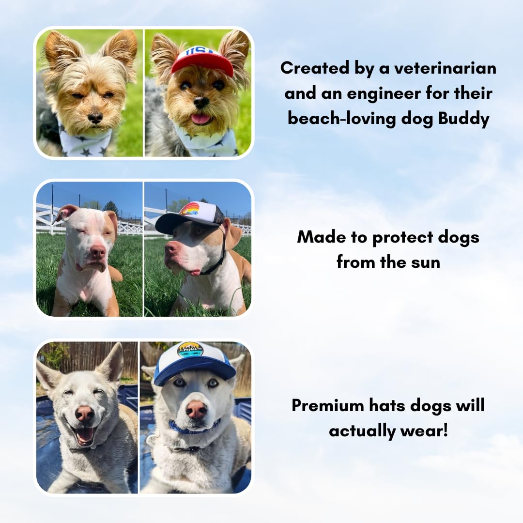 Sunset Collection, Puplid Trucker Hats For Dogs (Medium) Premium Stylish Sun Protection For The Modern Dog - Adjustable For Secu