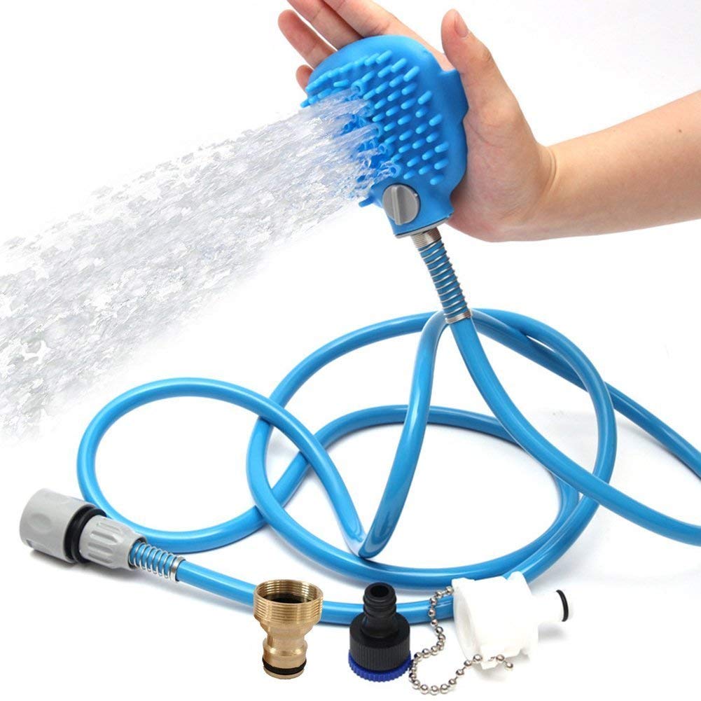 Dr Mall Dog Bathing Sprayer Shower Bath Scrub Tool, Brush Pet, Cat, Horse Massage