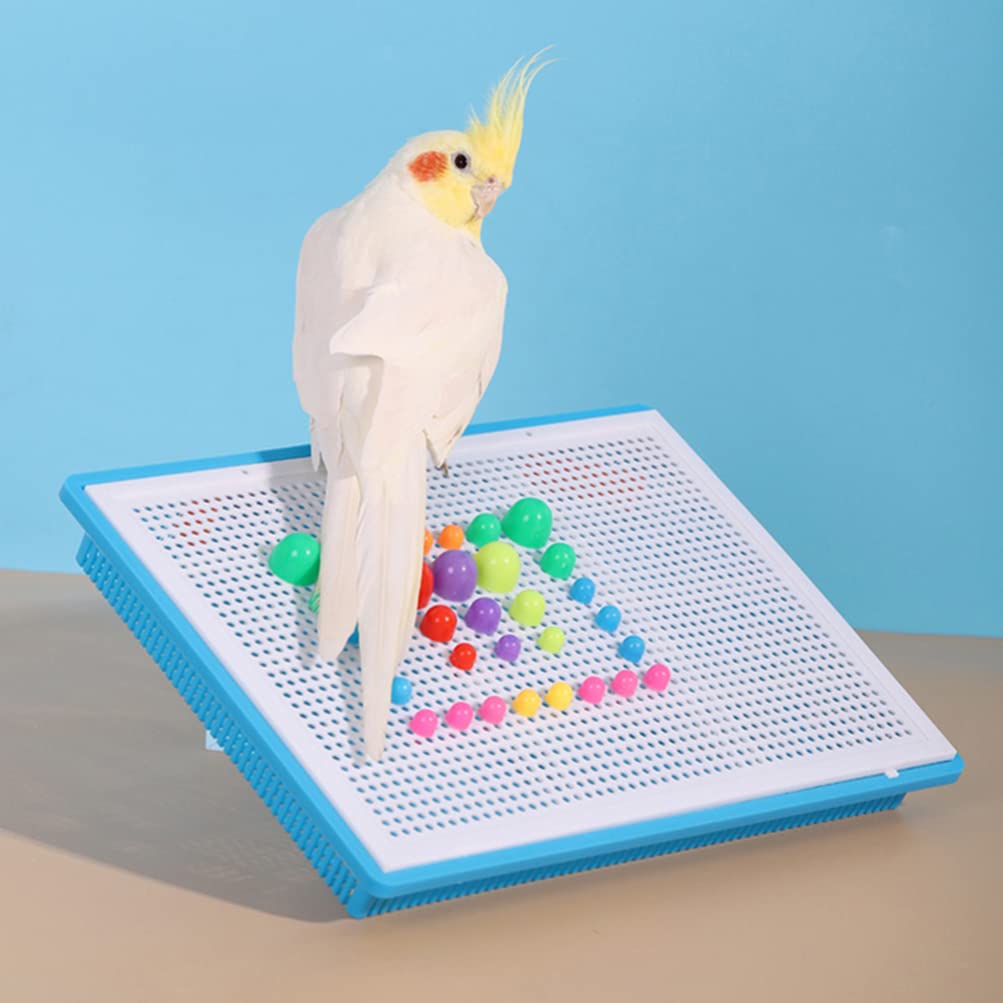 balacoo Parrot Educational Toy Mosaic Pegboard Puzzles Bird foraing Toys Early Learning Puzzle Toy Parrot chew Toys Bird Toy Woo