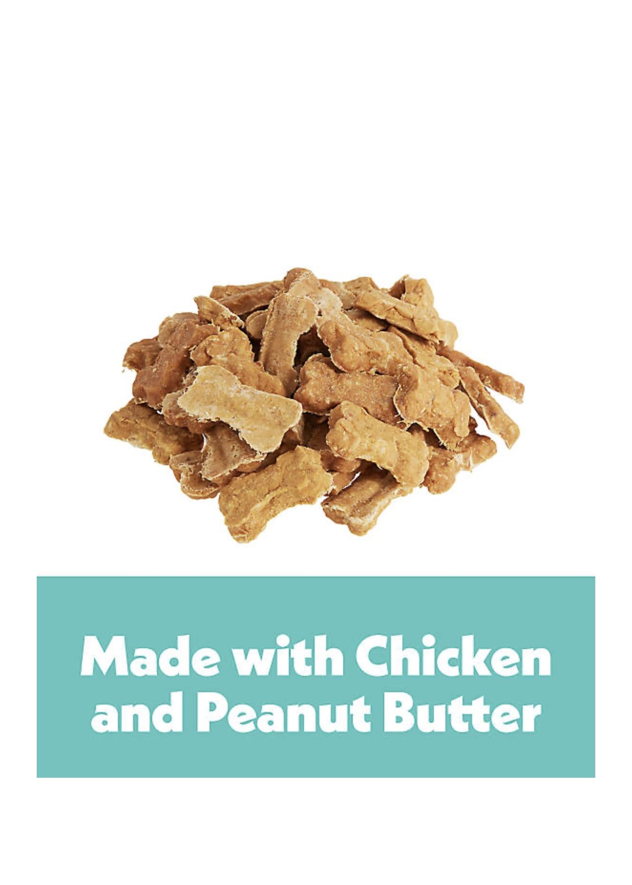 Wiggles & Wags Peanut Butter Chewy Bones Dog Treats, 6 oz with Waste Bag Dispenser, Ideal for Dogs, Pack of 2