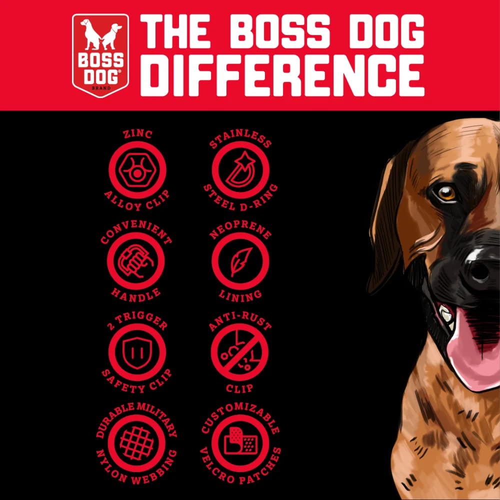 Boss Dog Tactical Collar, Red Camo, Medium