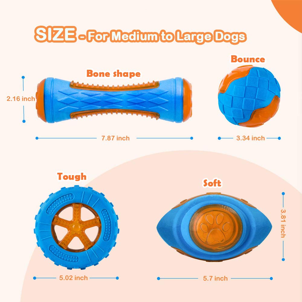 Coubontail Dog Squeaky Toys, Pool Toys, Floating Toys For Interactive Fetch & Play, Dog Beach Toy, Tpr