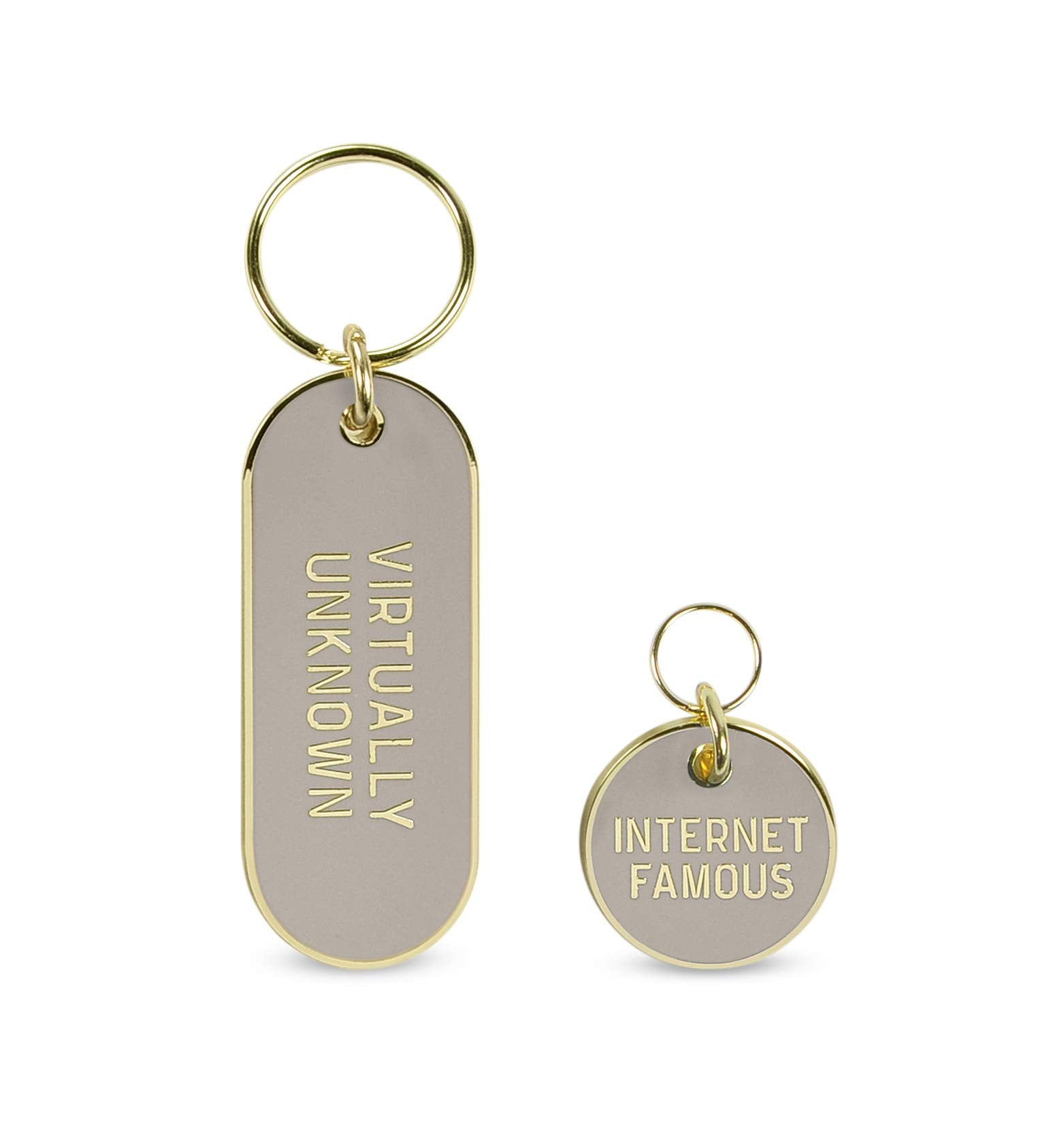 Genuine Fred Howligans - Cat/Kitten Collar Charm Collar Charm Keychain Set - Virtually Unkown/Internet Famous, Grey