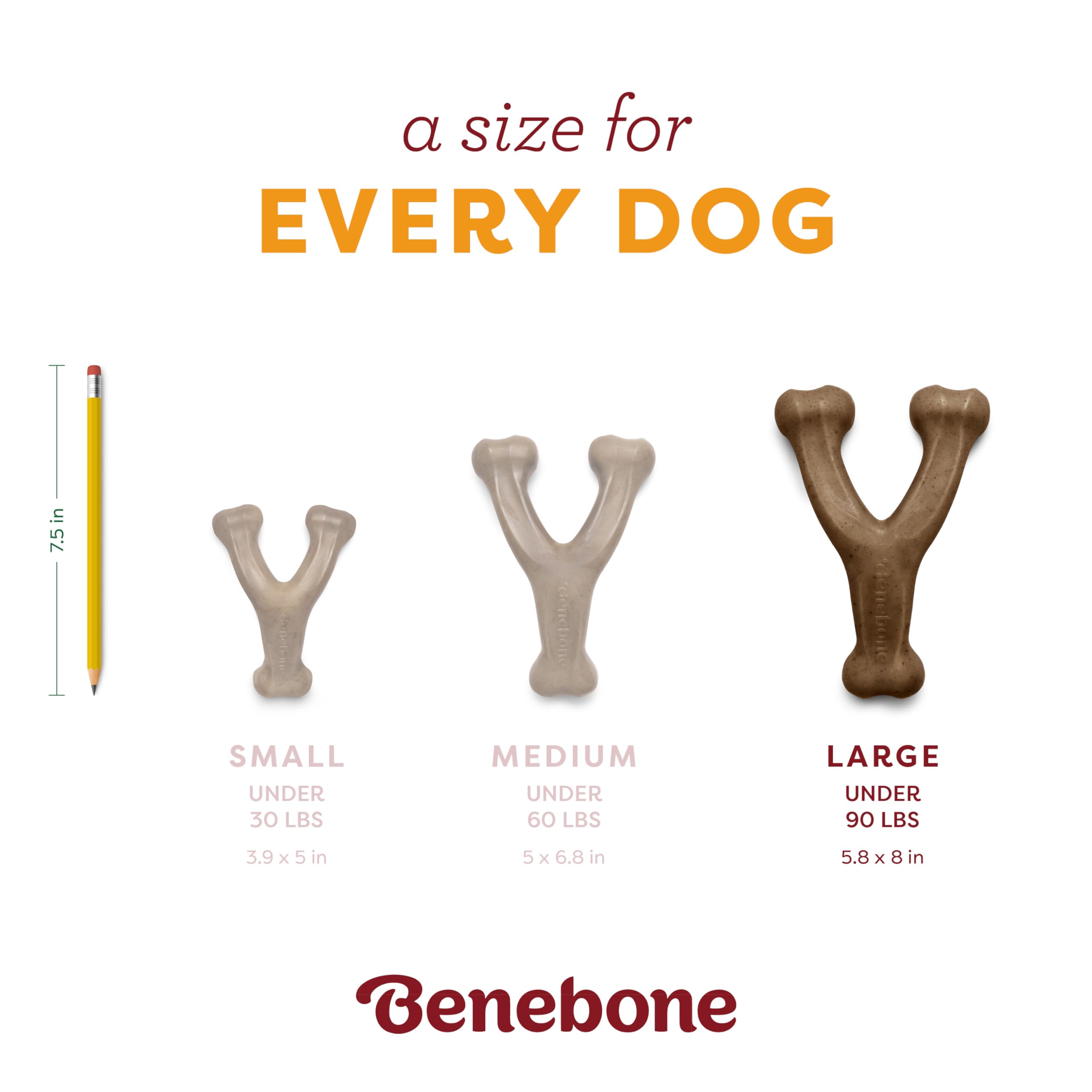 Benebone Pumpkin Spice Wishbone - Limited Edition Flavor, Durable Dog Chew Toy for Aggressive Chewers, Made in USA, Large