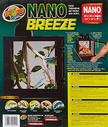 Zoo Med Nano Breeze Aluminum Screen Cage Habitat - 1 Pack (10L x 10W x 12H)