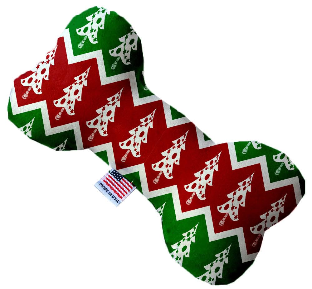 Christmas Pet and Dog Plush Heart or Bone Toy, "Classy Christmas Group" (Available in different sizes and 6 different patterns!) ChevronChristmasTree 6" Plush Bone