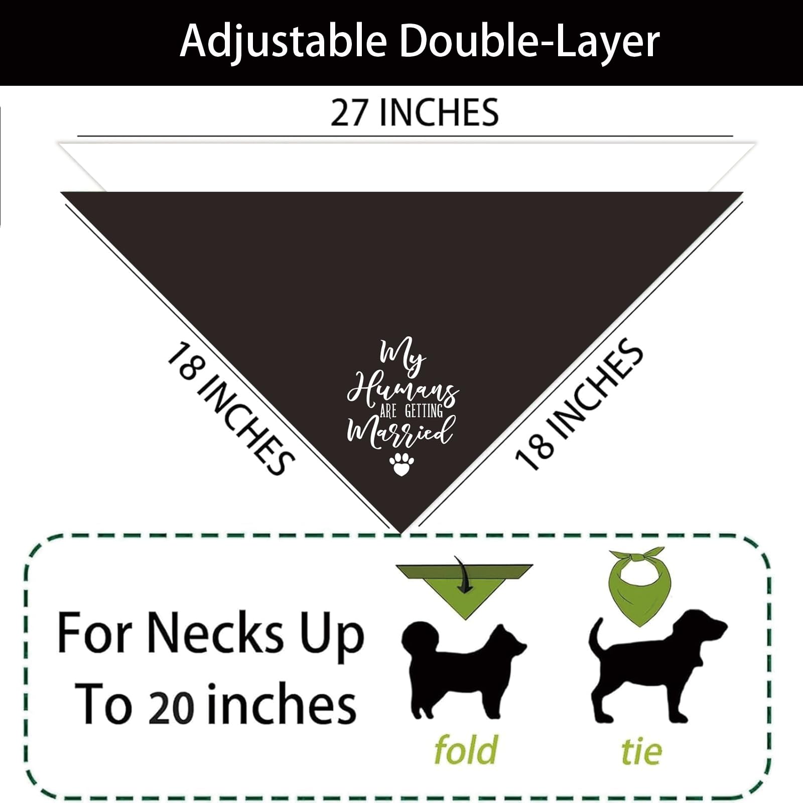Engagement Announcement Dog Bandana - My Humans Are Getting Married Dog Wedding Outfit Engagement Gifts - 2 Pcs Adjustable Trian