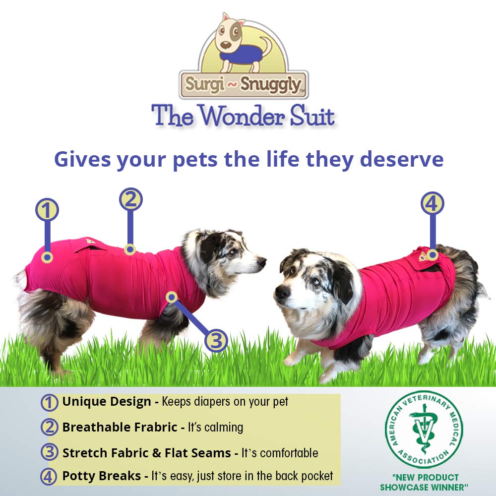 Surgi~Snuggly Washable Disposable Dog Diapers Keeper - for Male and Female Dogs - Wrap Around Legs for Superior Fit - Fits (LS -