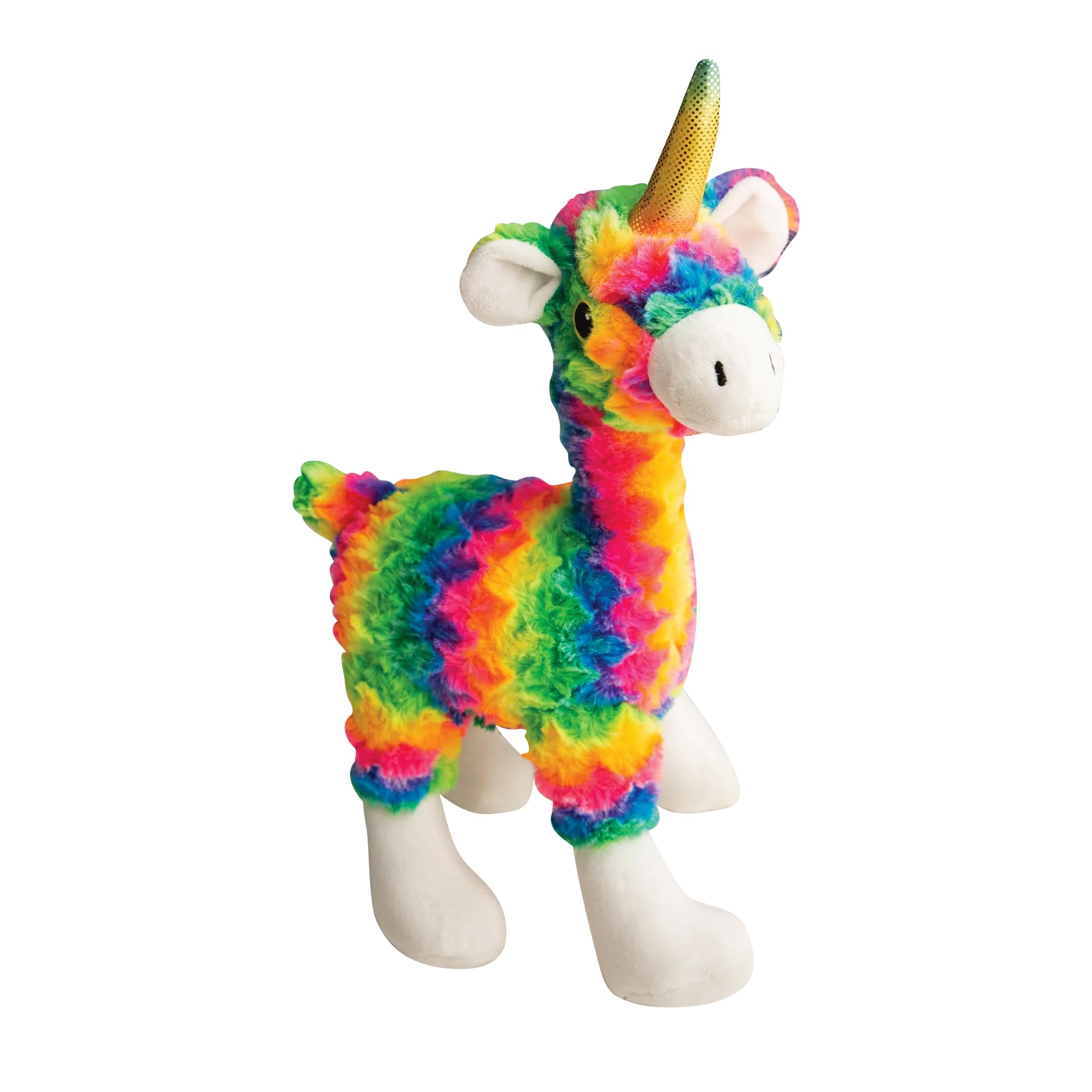 Snugarooz Momma Llama Plush Dog Toy With Repair Patch – Soft Tie Dye Fabric - Crinkle & Squeakers - Cuddly Fun With Iridescent Unicorn Horn
