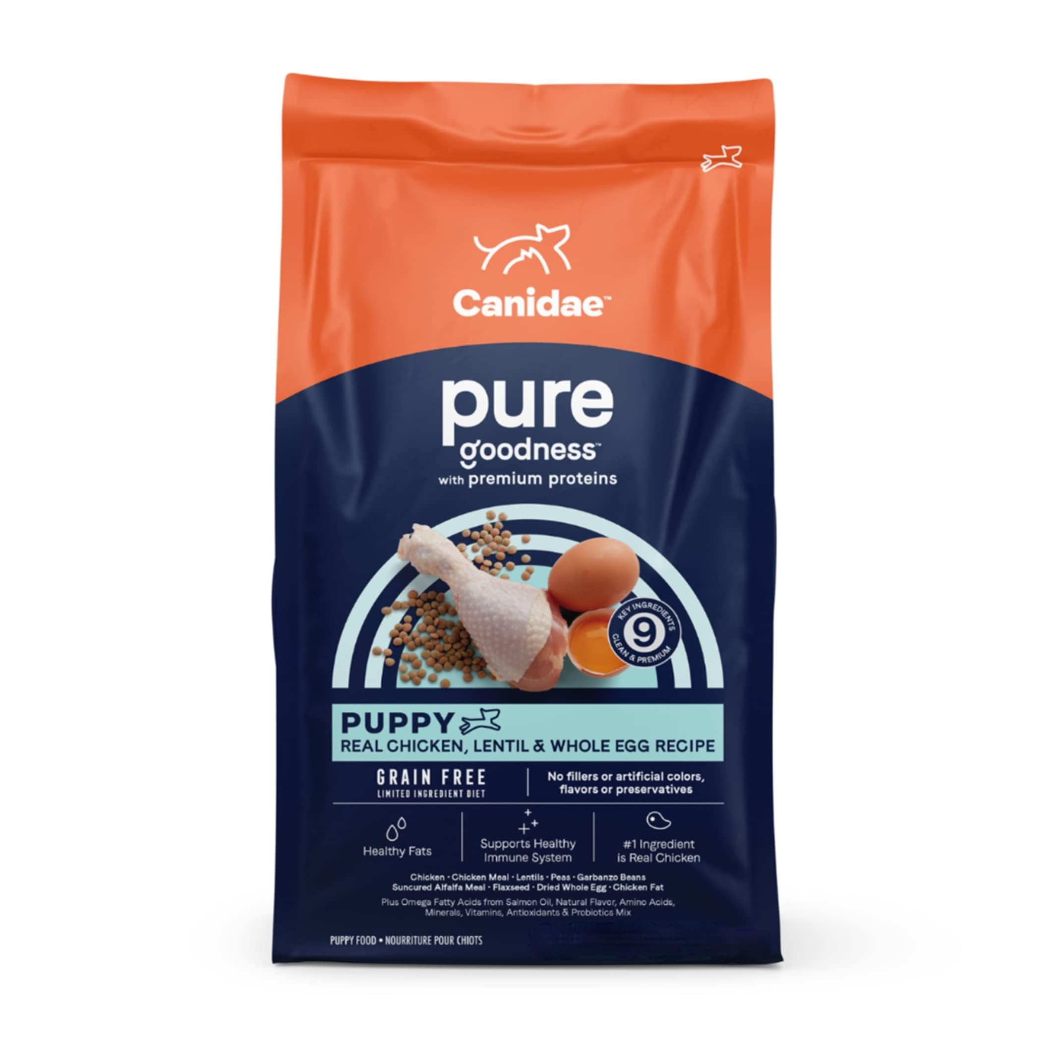 Canidae Pure PUPPY Real Chicken, Lentil & Whole Egg Recipe Dry Dog 12 LB