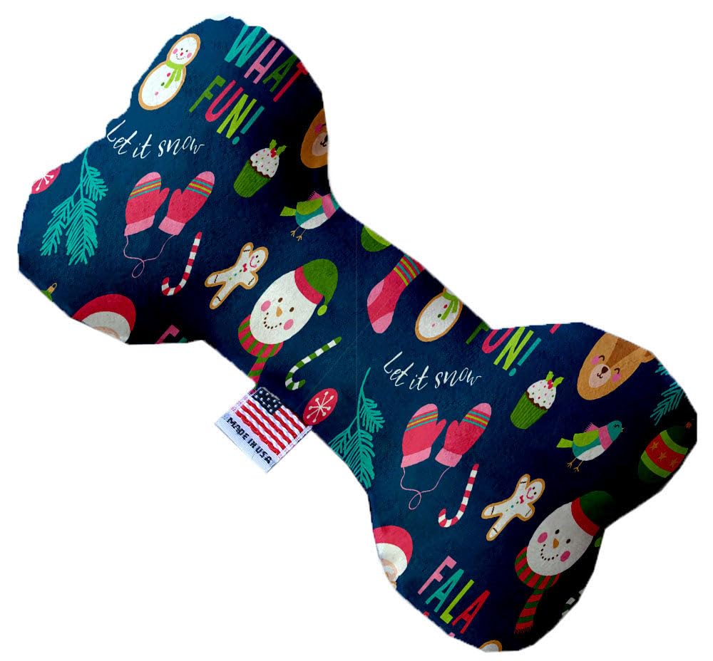 Pet and Dog Plush Heart or Bone Toy, "Santa Group" (Available in different sizes, and 8 different pattern options!) Christmas Party 8" Plush Bone