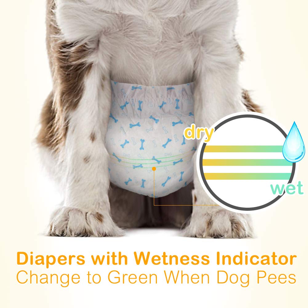 Dono Disposable Dog Diapers Male Large Belly Band Super Absorbent Doggie Diapers Male Dog Wraps, 8Pcs, L