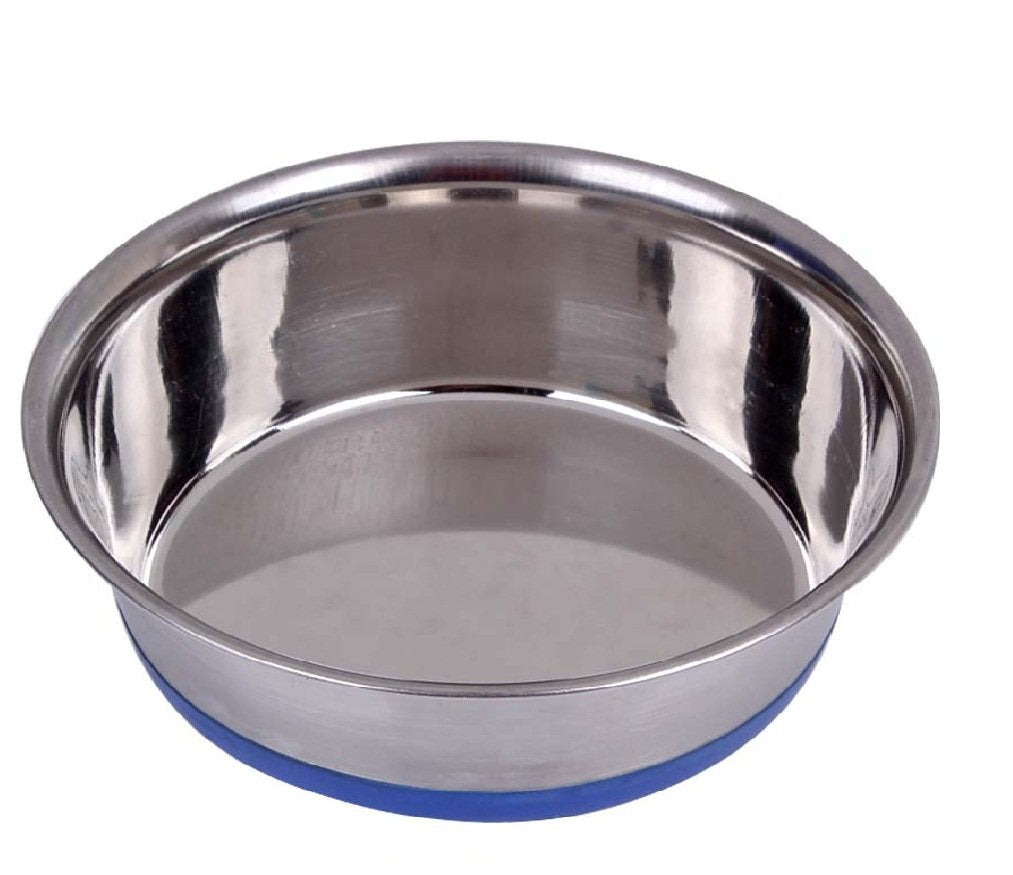 Pets Empire Stainless Steel Dog And Cat Food Bowl With Rubber Base For Grip (Large)