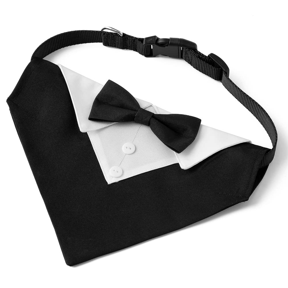 Bnibol Dog Tuxedo Collar For Wedding Engagement Birthday St. Patrick'S Day, Formal Bandana Collar Costume With Bow Tie And Adjus