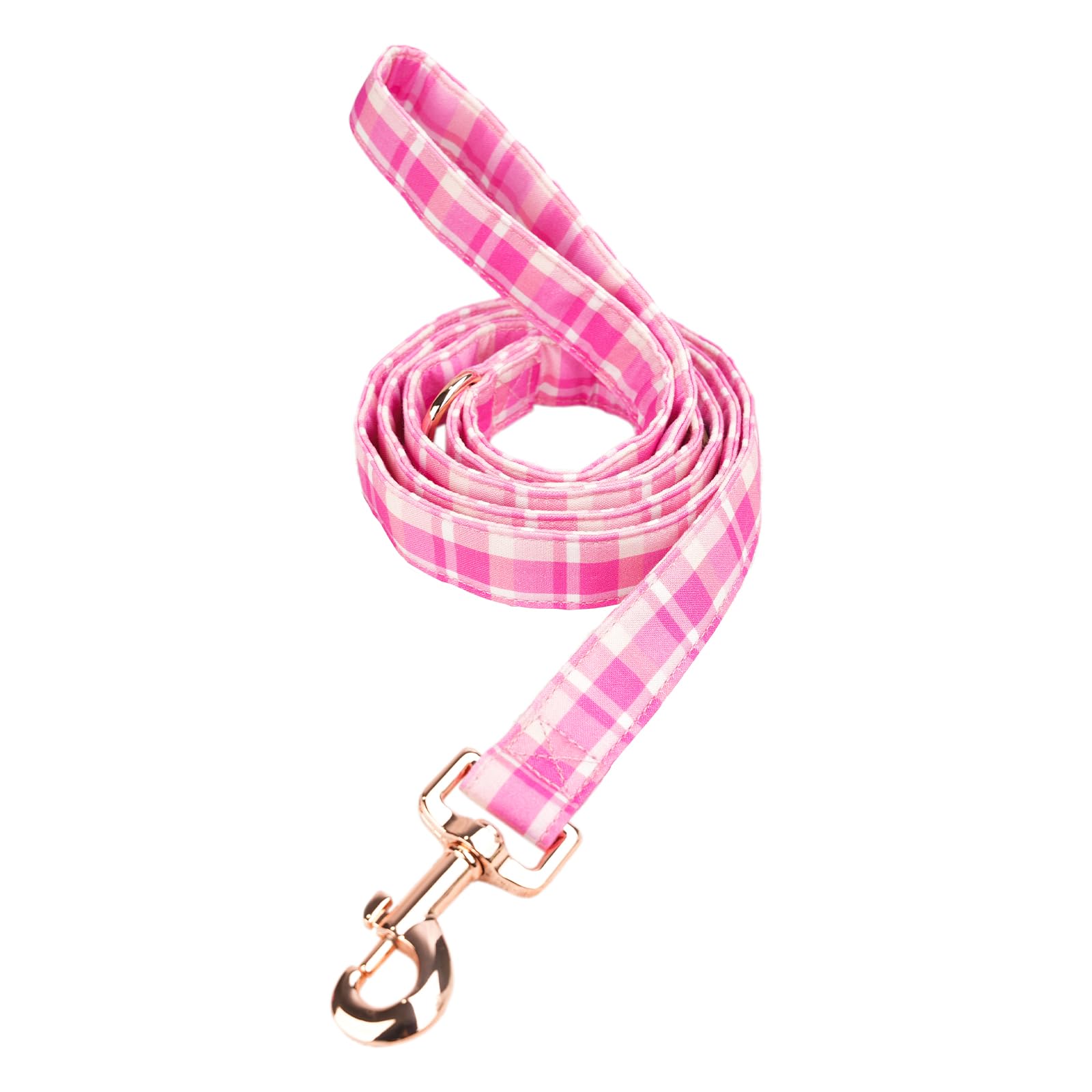 Tunkoo Pink Plaid Dog Leash With Metal Buckle - Unmatched Quality In Small Medium Large Sizes For Pet Daily Walking, S