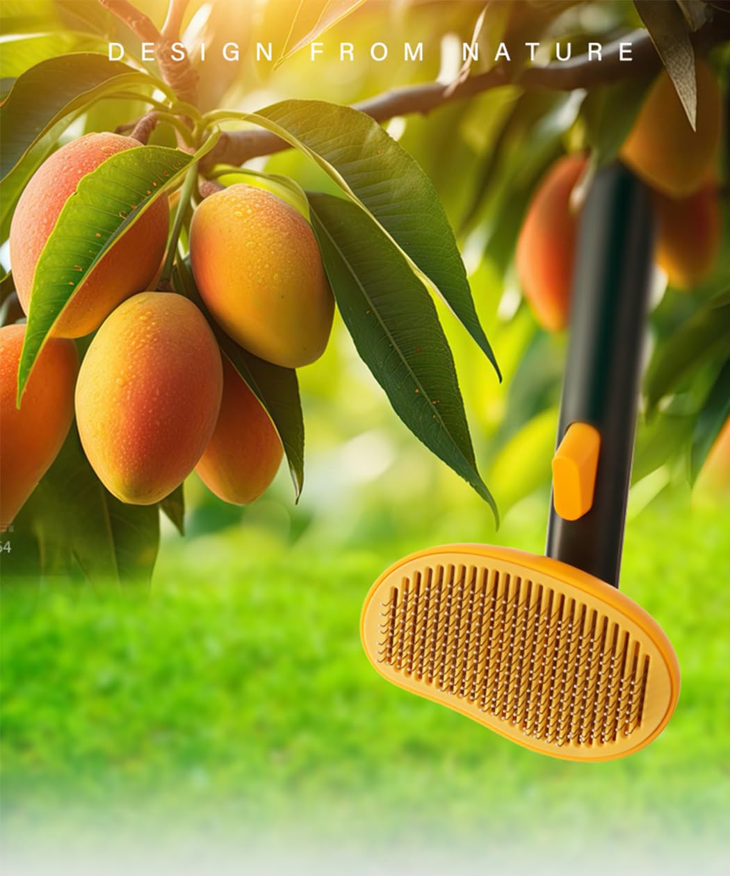 Awpland Cat Brush for Shedding - Medium Dark Mango, ABS Material, Gentle Self-Cleaning Tool for Indoor Cats & Dogs