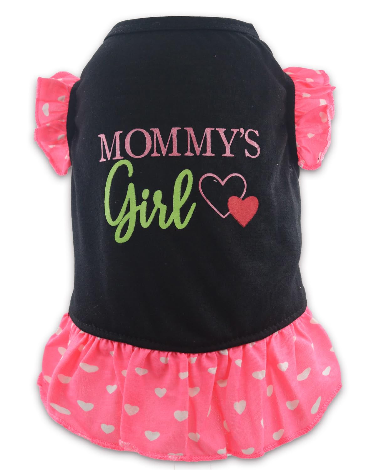 Cute Small Girl Dog Clothes Dogs Dresses For Girls Puppy Dress For Female Small Dogs With Mommy'S Girl Print, Large