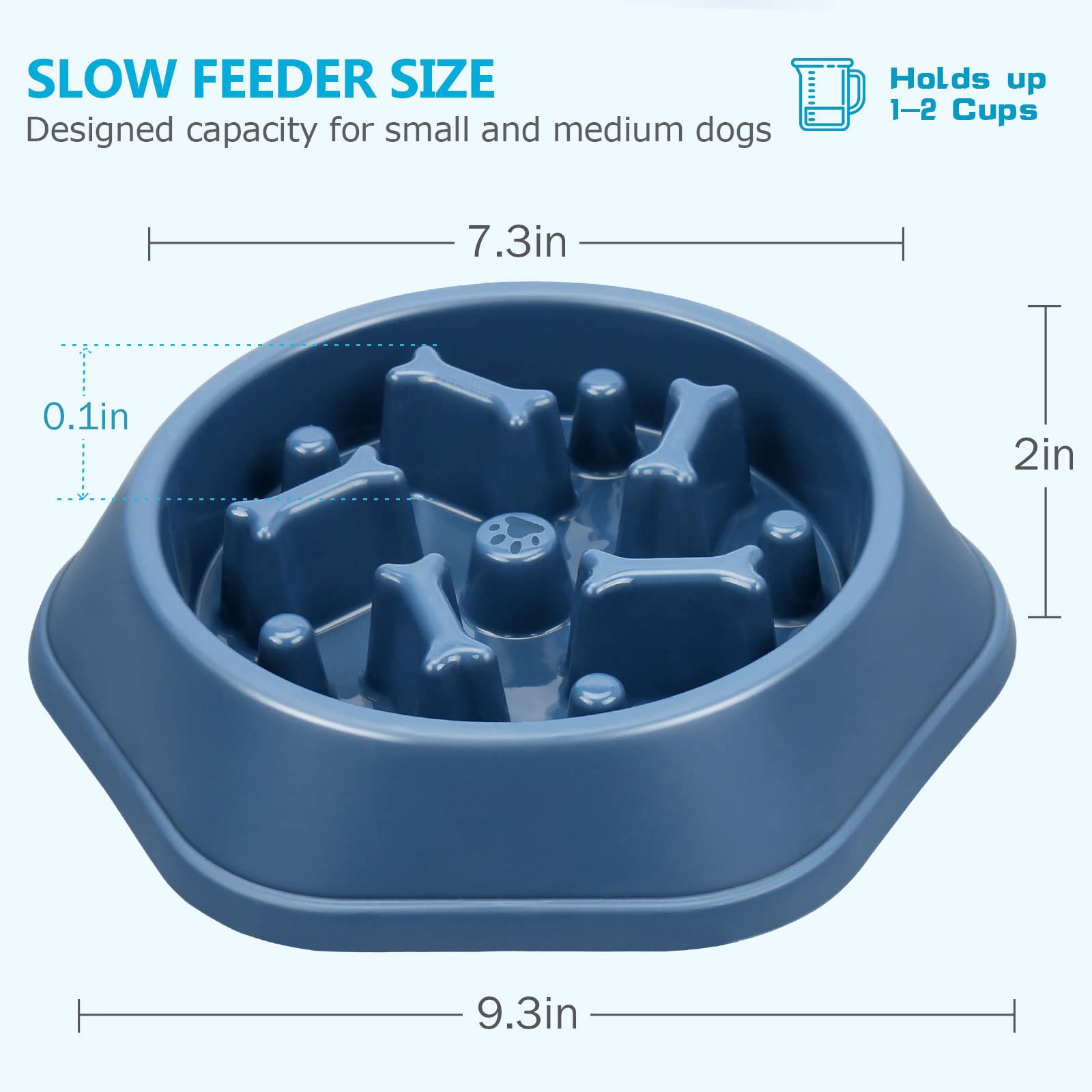 UPSKY Slow Feeder Dog Bowls Anti-Chocking Slower Feeding Dog Puzzle Bowl Puppy Slow Eating Dog Bowl, Interactive Bloat Stop Dog