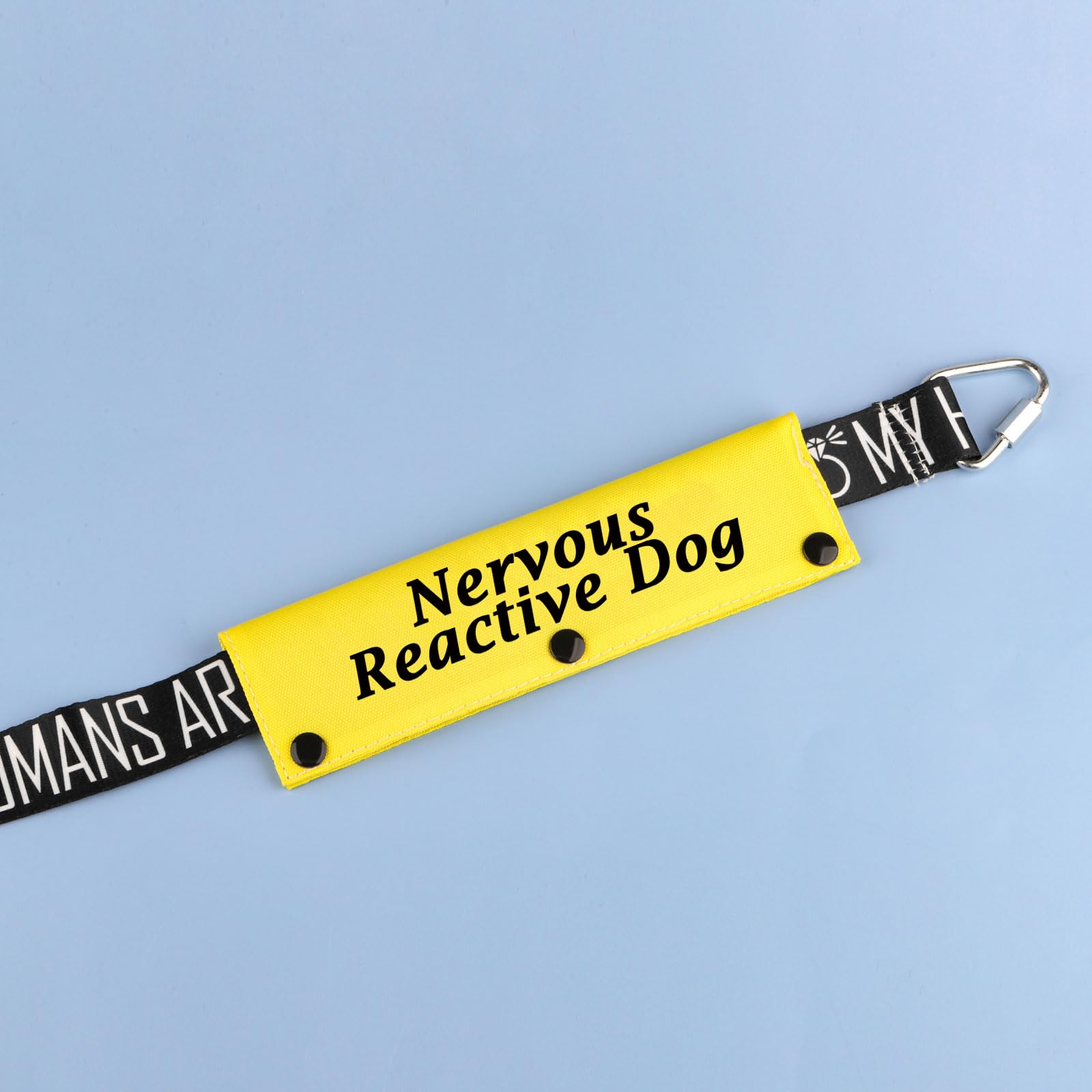 Funny Dog Leash Sleeve Nervous Reactive Dog Dog Leash Wrap Sleeve Alert Tag Pet Birthday Gift (Nervous Reactive-Ye Sleeve)